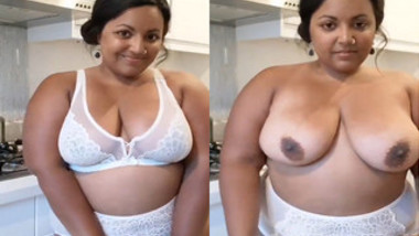 Appealing Indian with nose piercing exposes awesome porn avocados