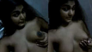 Desi takes her sex breasts to light and touches them in a XXX way